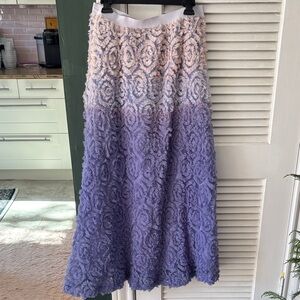 Anthropologie Lavender and Blush Textured Maxi Skirt